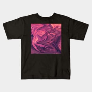 Red Sunset Liquify Art Kids T-Shirt